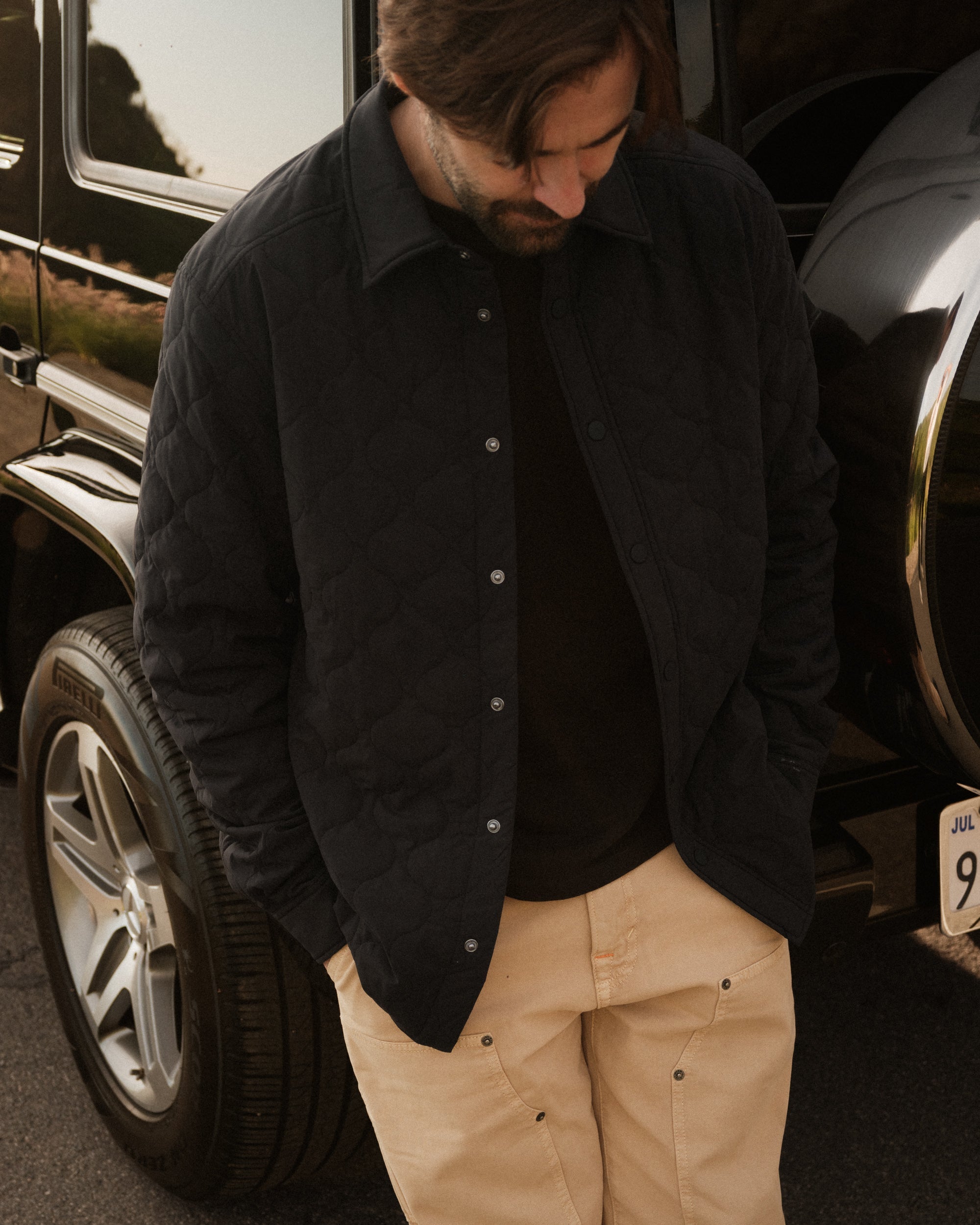 Men's Lightweight Quilted Shirt Jacket