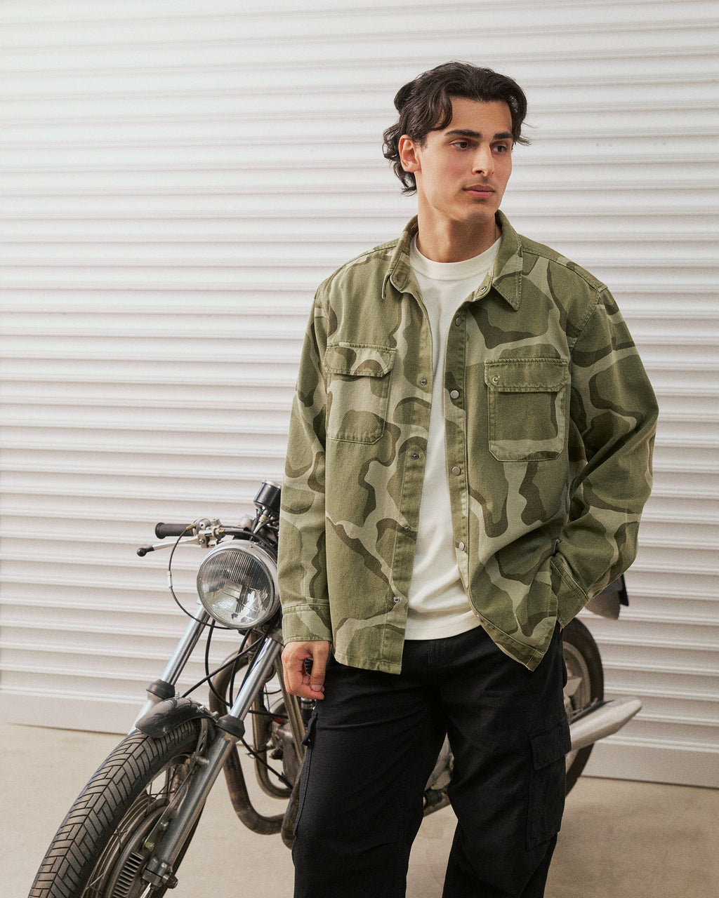 Men's Abstract Camo Button-Down Shirt