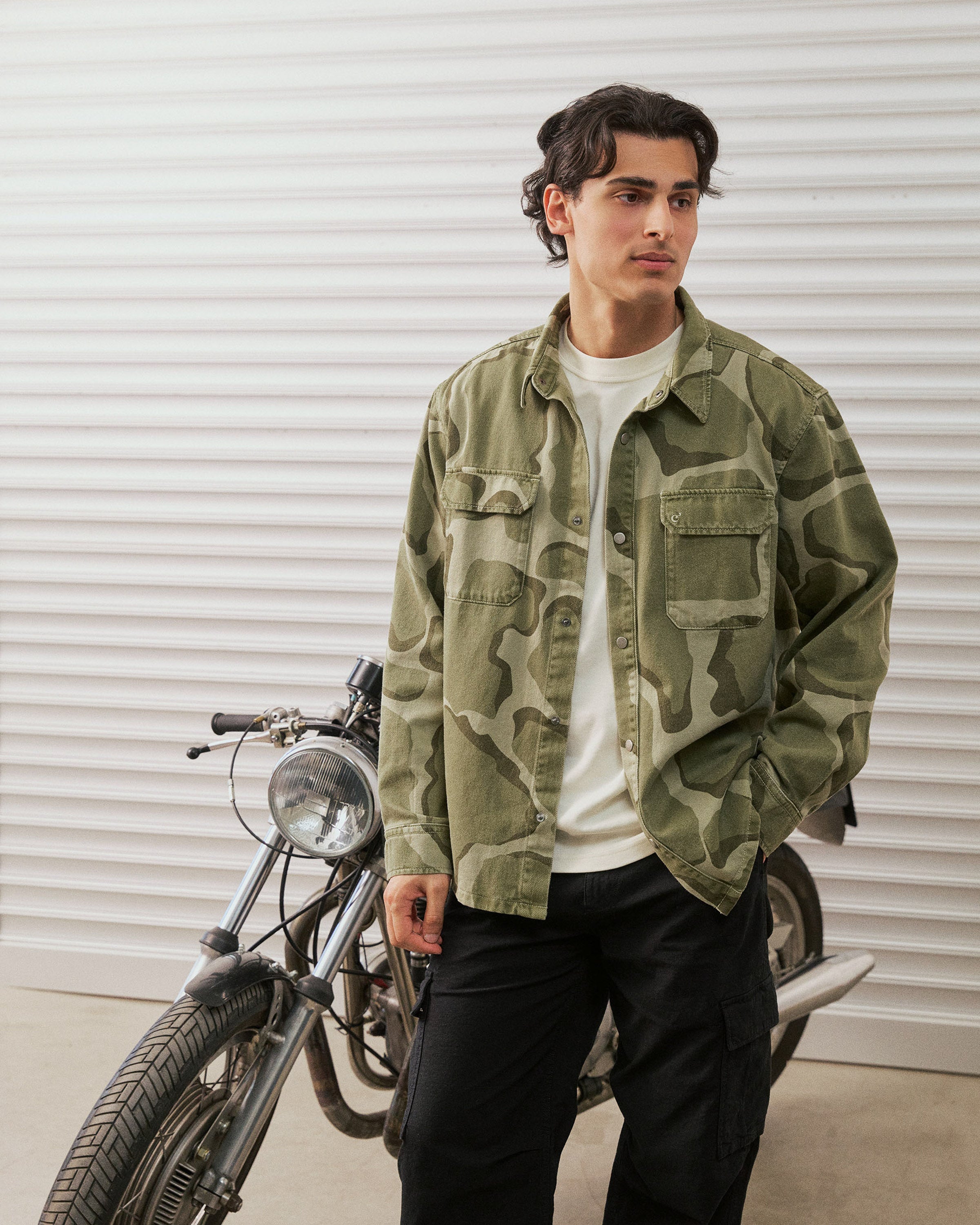 Men's Abstract Camo Button-Down Shirt