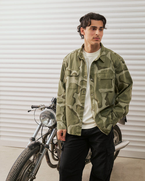 Men's Abstract Camo Button-Down Shirt