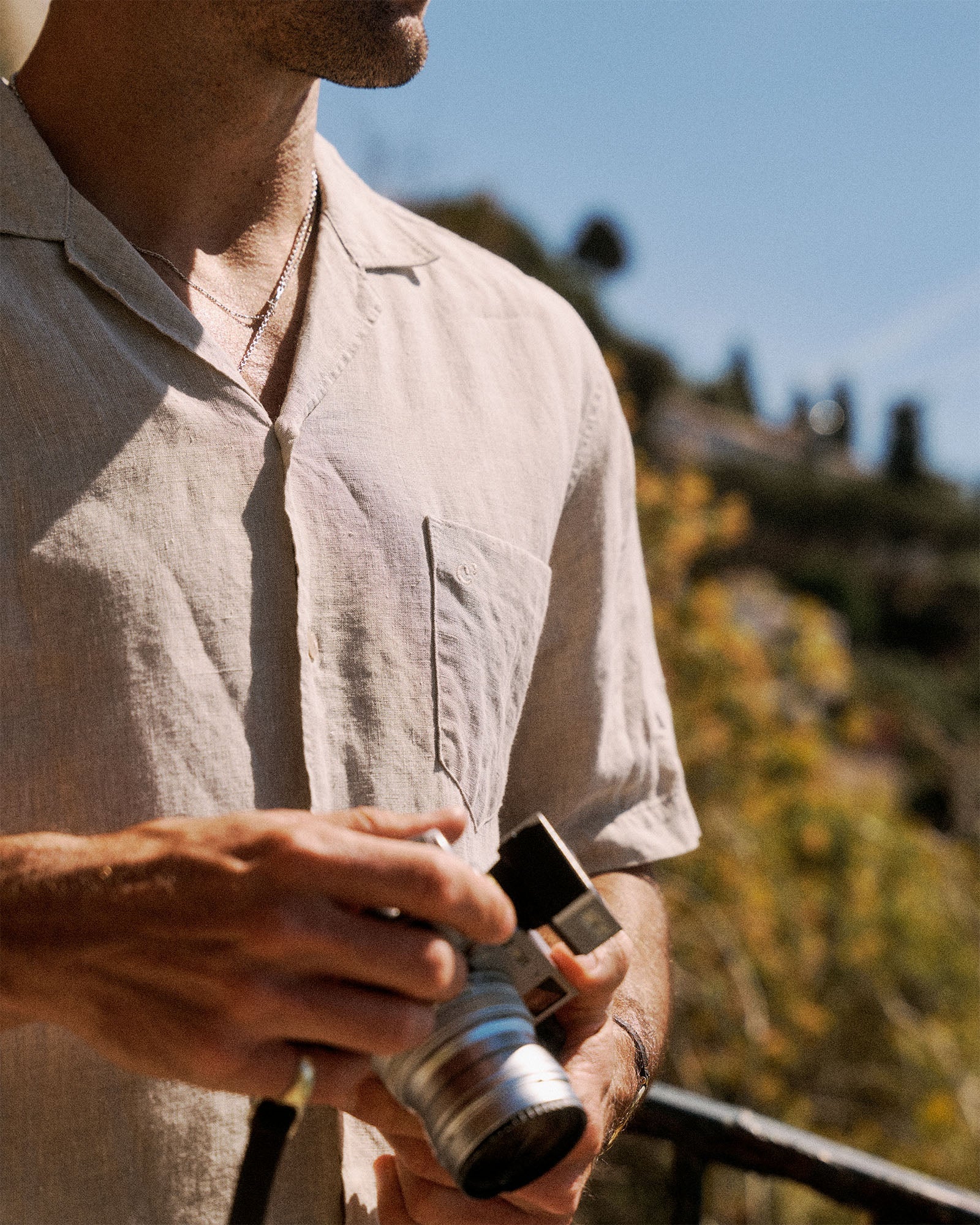 Men's Relaxed Cuban Collar Short-Sleeve Shirt