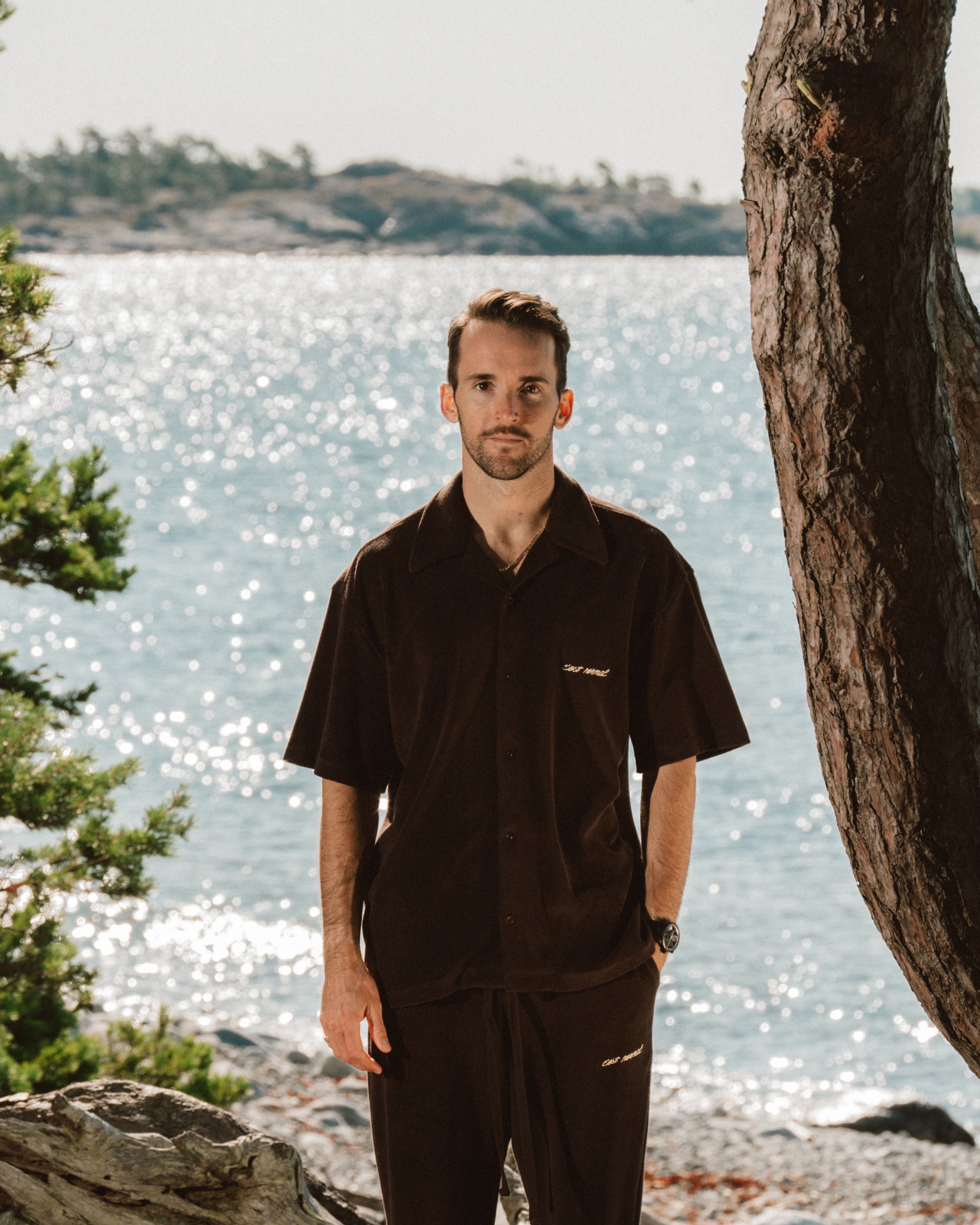 The Riviera Cuban Collar Shirt – Mocha