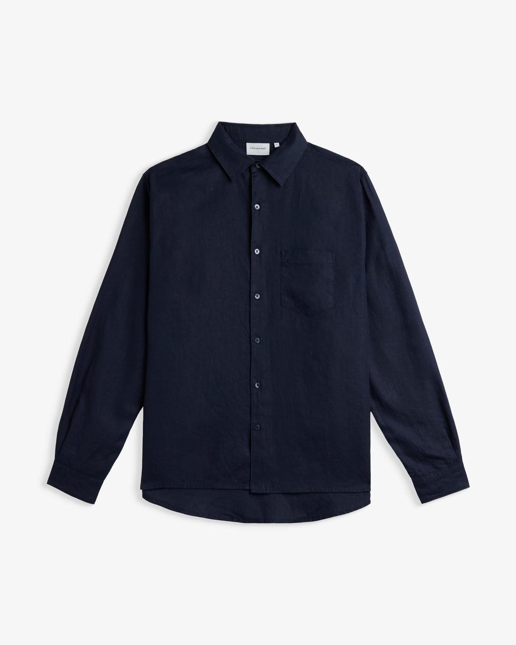 Men's Classic Long-Sleeve Button-Down Shirt – Dark Navy