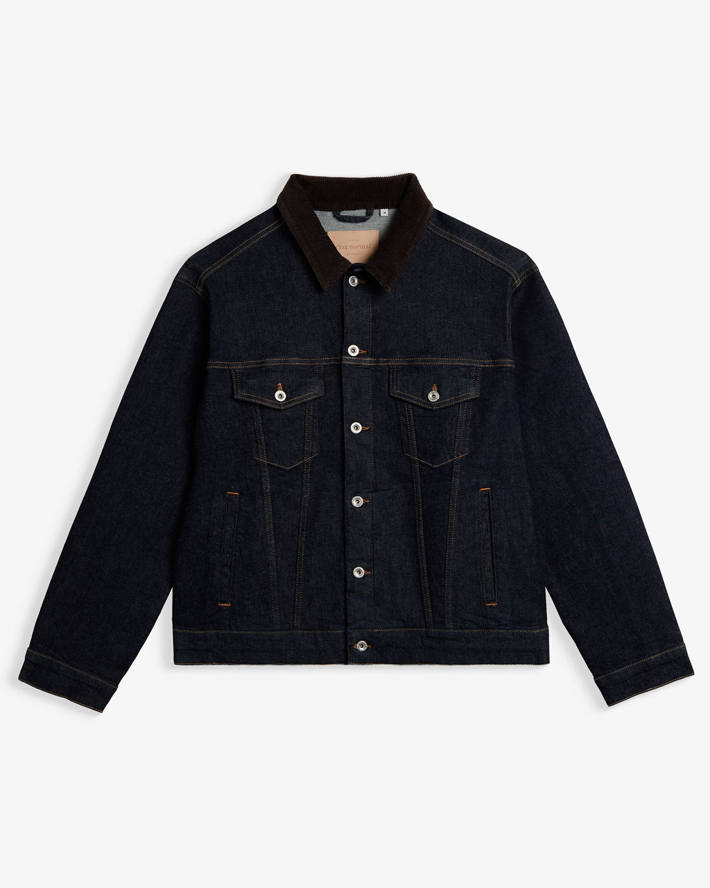 Men's Corduroy-Collar Denim Trucker Jacket