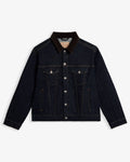 Men's Corduroy-Collar Denim Trucker Jacket
