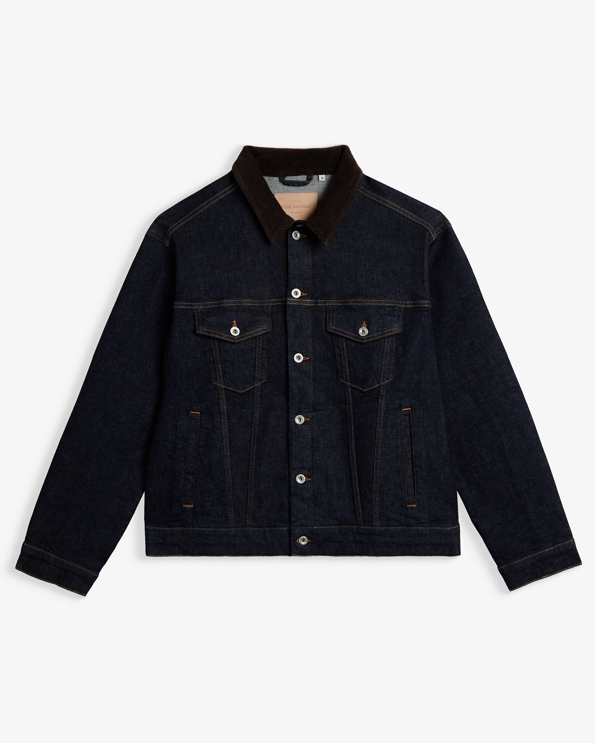 Men's Corduroy-Collar Denim Trucker Jacket