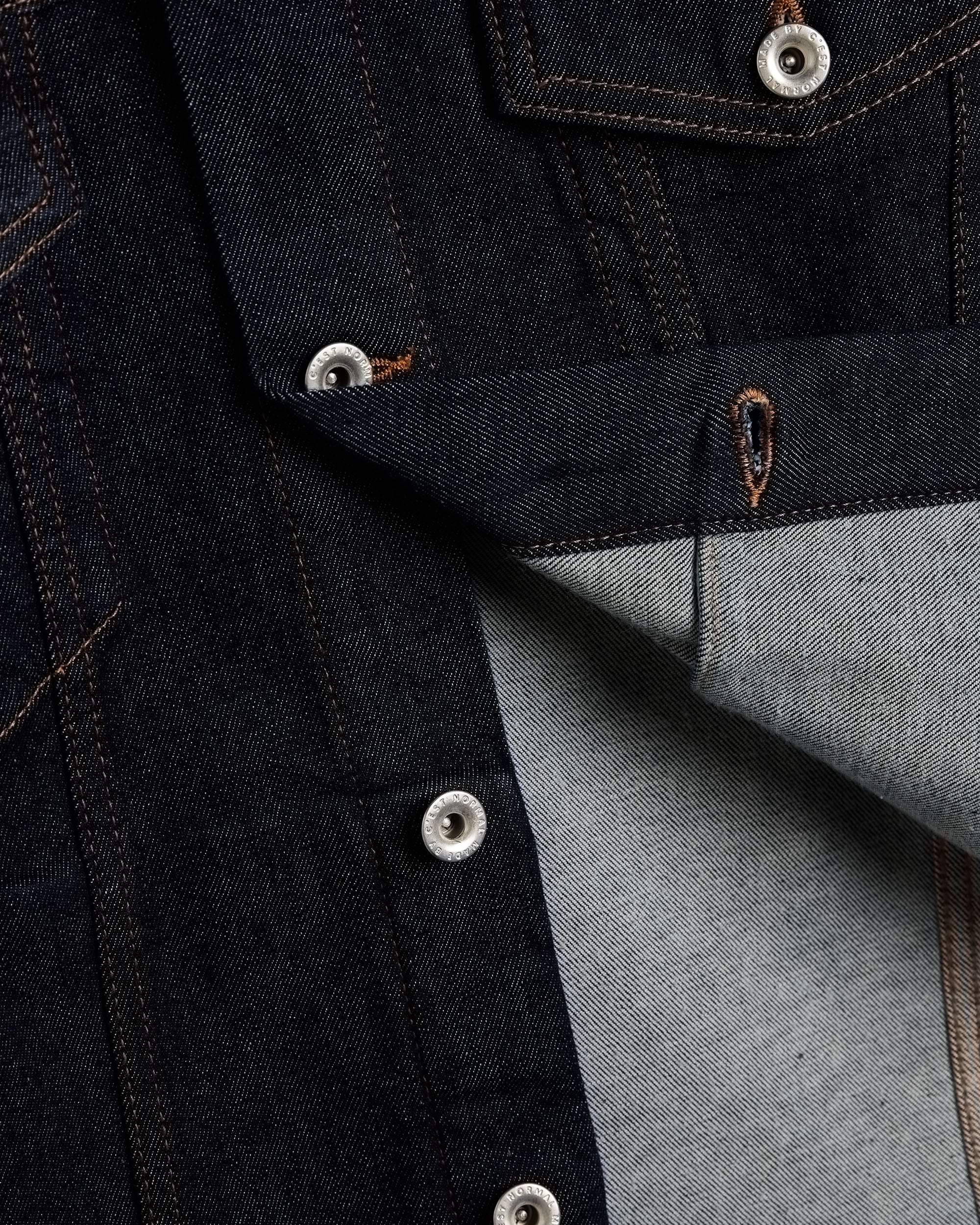 Men's Corduroy-Collar Denim Trucker Jacket