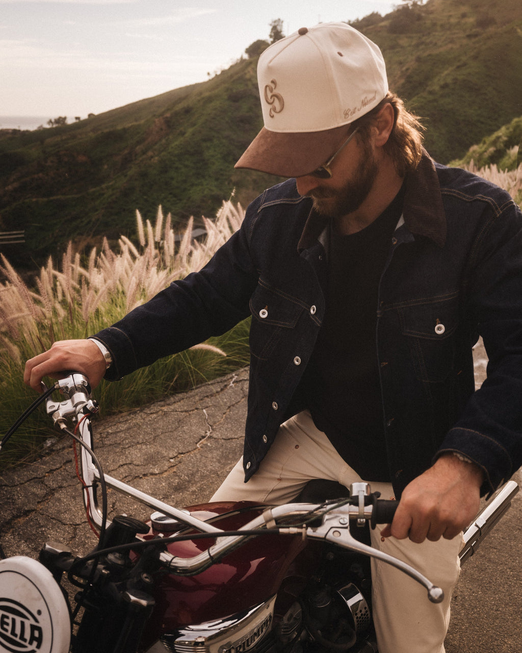 Men's Corduroy-Collar Denim Trucker Jacket